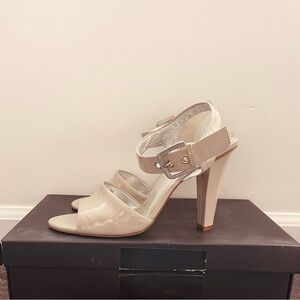 LINEA Paolo Light Grey Heels with Strap Detail